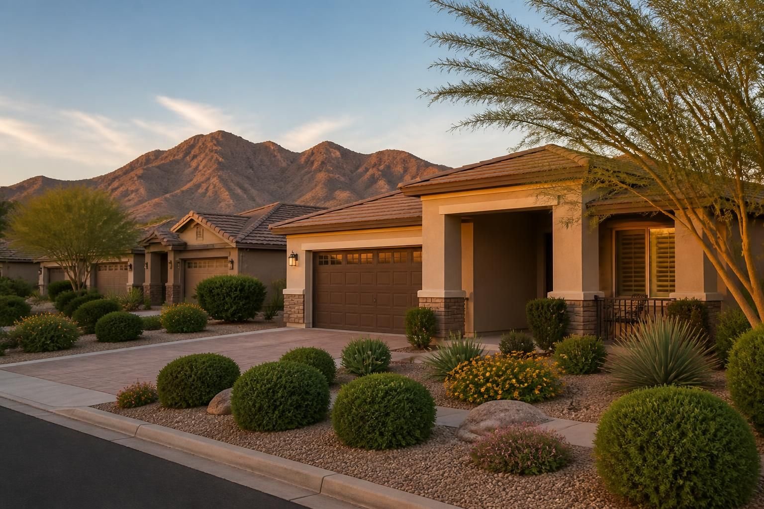 Avondale neighborhood with clean curb appeal and trimmed shrubs.