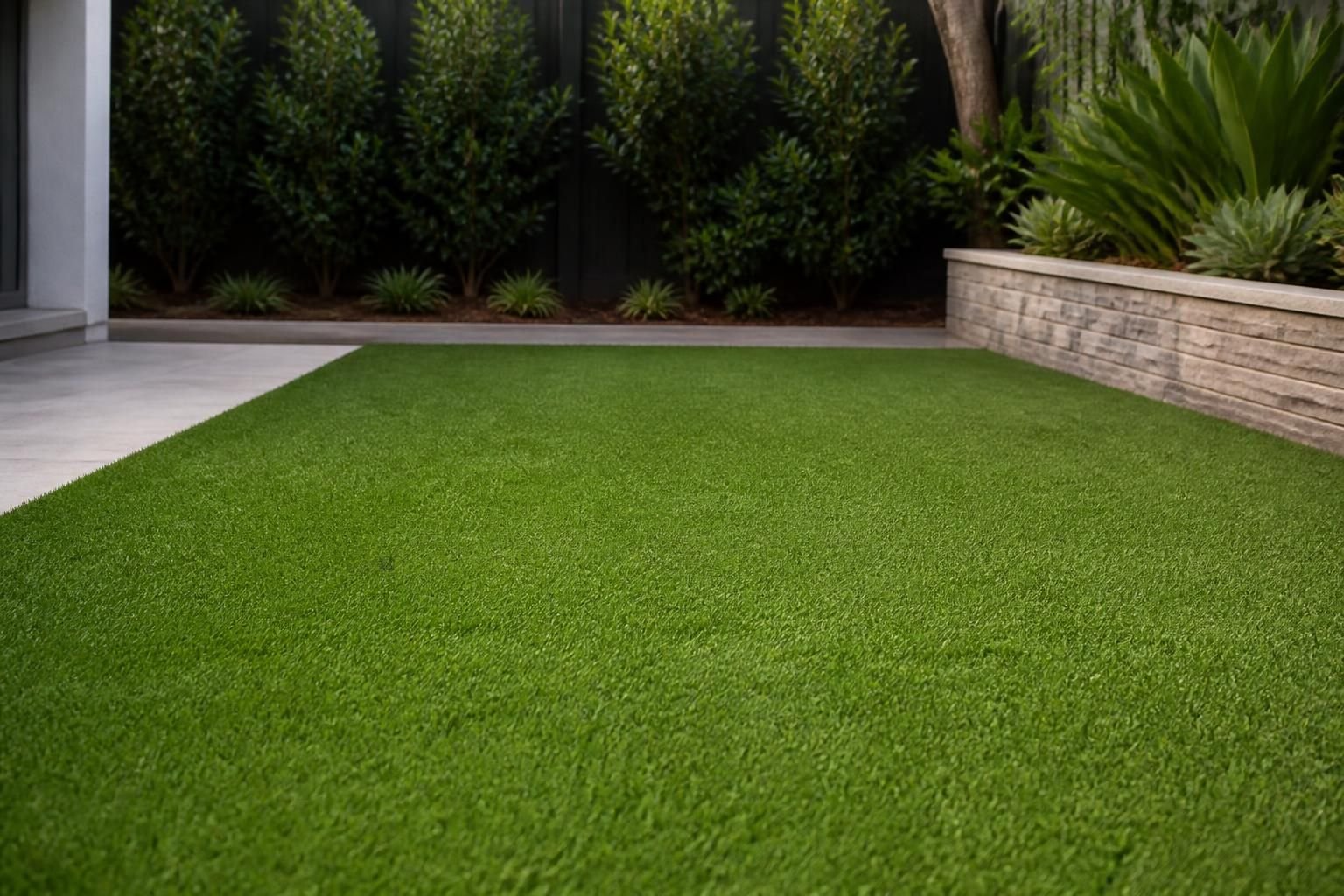New turf installed with a smooth, seamless surface.
